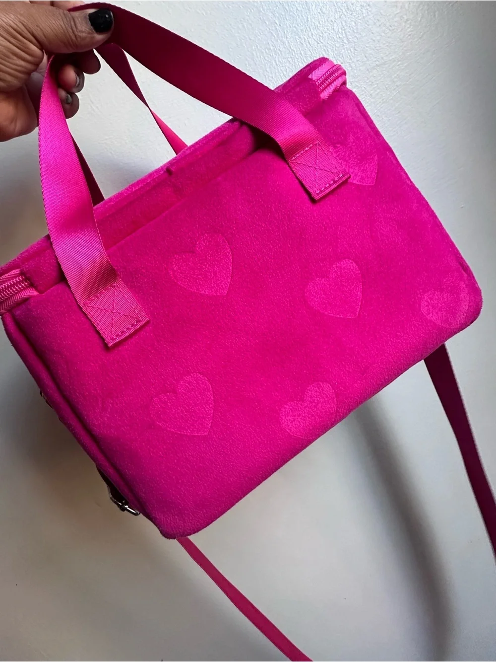 Juicy Couture Hot Pink Insulated Cooler Lunch Bag with Heart Charms NWOT